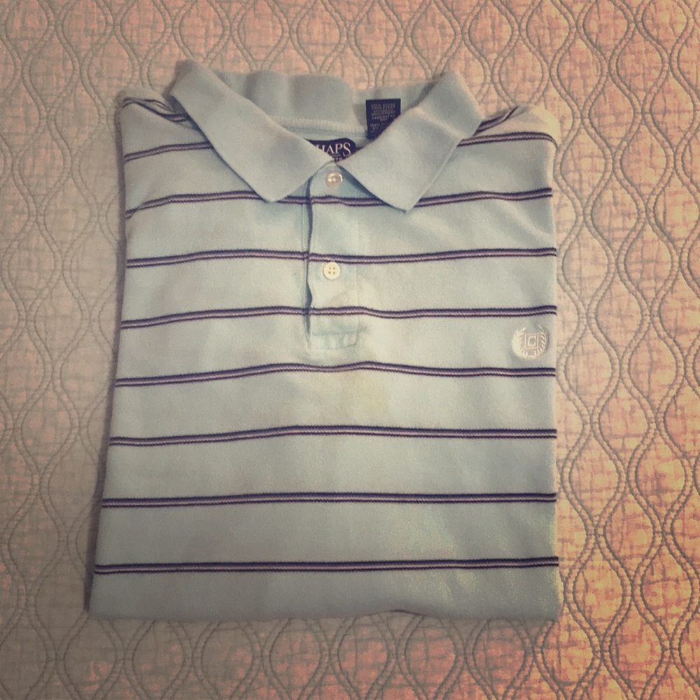 Chaps Big & Tall Cotton Blue Mesh Polo Shirt 3XLT - Picture 1 of 5